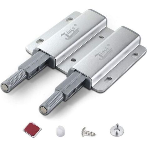 Poussoir Porte Placard, Push to Open Aimant Poussoir Porte Placard Double Poussoir de Porte Loquet Magnetique pour Meuble Armoire Tiroir Touche Latche Fermeture Ouverture Push Pull Systeme (1/5)