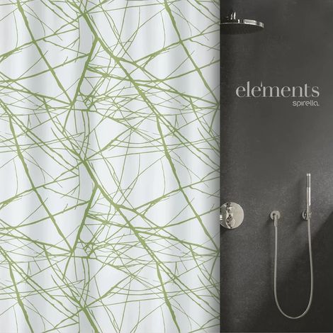 rideau de douche Polyester FORES 120x200cm Vert Elements by Spirella (1/2)