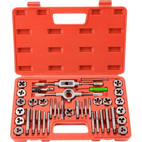 Kit de machos y terrajas de acero, terrajas y extractores de tornillos (1/4)