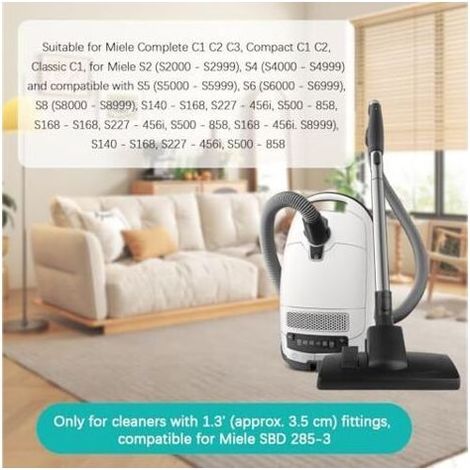 Brosse d'aspirateur pour Miele Série C3 Complete C3 Compact – EcoLine Plus, Brosse Aspirateur Universel pour Miele Tubes de 35 mm pour S1 2 4 5 6 S8 avec Dispositif de Verrouillage et de Stationnement (1/5)