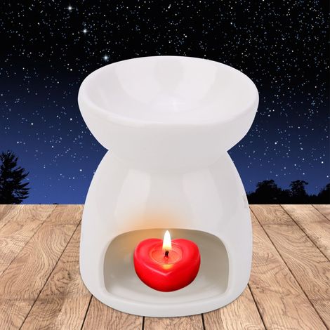 Lampe à parfum de nuit, huile essentielle en céramique, bougie de chauffage, encens, poêle d'aromathérapie (1/5)