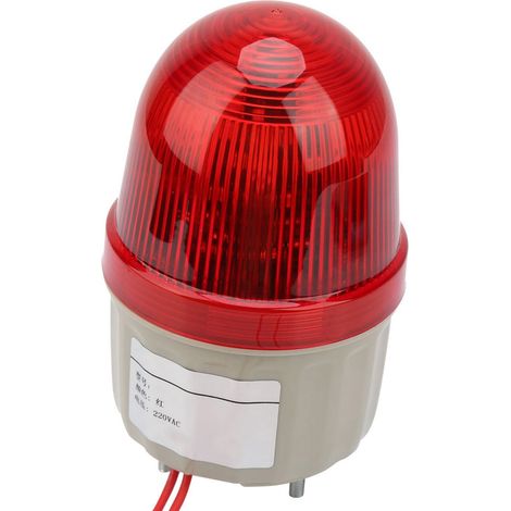Lampe de balisage clignotante LED rouge 220V AC fixation boulon diamètre 75 mm (1/5)