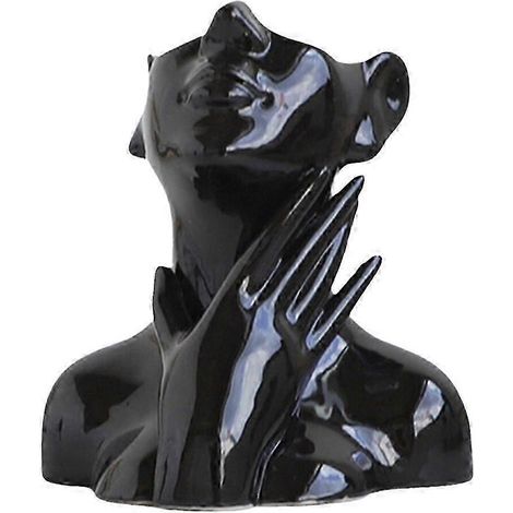 (S 3) Skulpturale Keramikvase – Vase in Form eines menschlichen Gesichts, moderne und elegante Dekovase, matte Oberfläche (1/5)