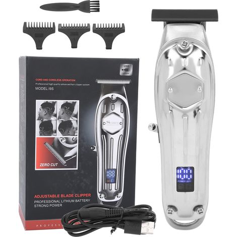 TonDeuse Cheveux USB Rechargeable avec Écran LCD - Tondeuse Électrique Styling et Coupe Argentée (1/5)