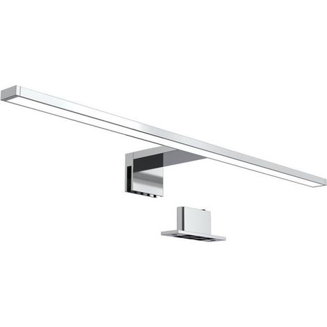 Aplique LED de pared para baño - cromado - 8W 780lm - 4000K - IP44 - montaje en pared y clip para espejo (1/5)