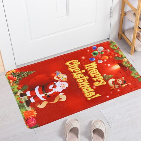 Weihnachtsmann-Muster, rutschfeste Bodenmatte für Bad, Küche und Zuhause – Dekoration (1/5)