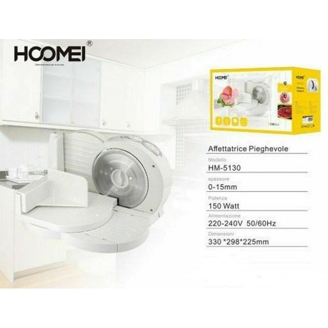 TrAdE Shop Traesio - Affettatrice Pieghevole Professionale 150w Lama 150 Mm Inossidabile Hm-5130 -