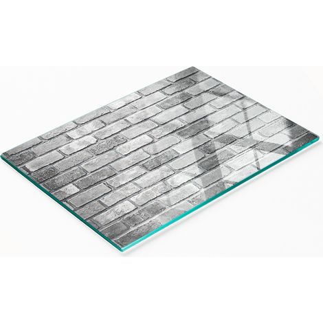 Tablero de cocina de vidrio templado con gráficos decorativos de pared de ladrillo 80x52 cm (1/5)