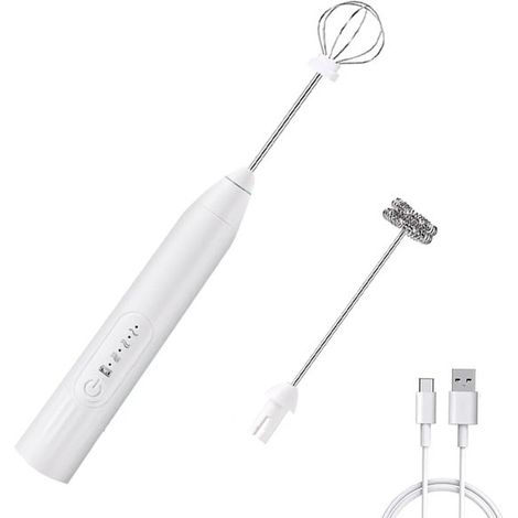 Montalatte elettrico, ricaricabile tramite USB, pratico montalatte a batteria, agitatore manuale, montalatte, frusta per uova, adatto per caffè e latte macchiato (adatto per il latte). (1/5)