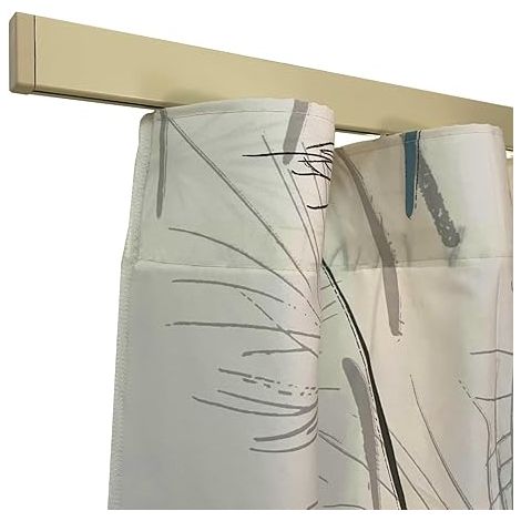 TENDAGGIMANIA Binario Tenda Soffitto/ Parete Piatto Moderno - Ideale anche per Tenda Wave - Con Giunzione Centrale-Completo di Tappi e Supporti -Misura: 240 cm - Colore Avorio