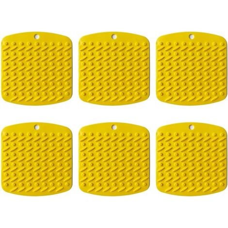 Ensemble de 6 sous-plats en silicone résistant à la chaleur pour plats chauds et cocottes. (1/4)