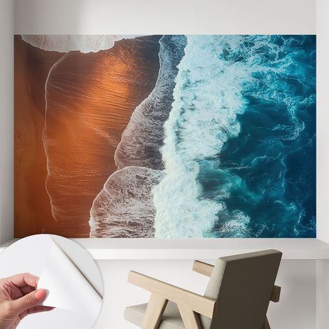 Papier peint autocollant Mural avec colle pour salon et chambre Décoration murale rapide Symbiose marine 104x70 cm (1/5)