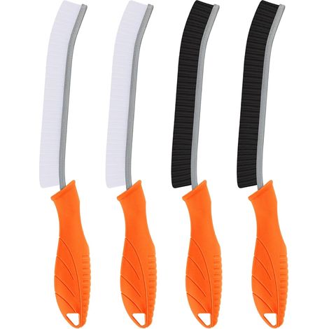 4 Brosse Nettoyage Joints, Poils Durs Acier Inoxydable, Ergonomique Mural, Salle De Bain Cuisine (1/5)
