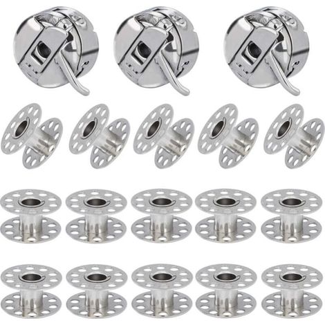 Sewing Machine Bobbins, 15 Metal Bobbins, Compatible with Singer, Janome, Brother and Standard Home Sewing Machines. MUMU (1/4)