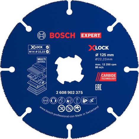 Bosch EXPERT Multi Material Carbide Cutting Disc 125 mm X-Lock 10 pc 2608902377 (1/4)