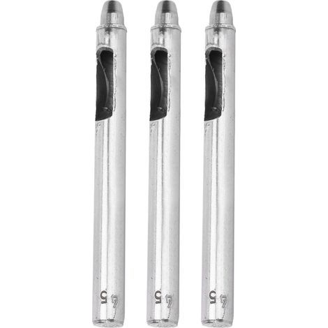 Outil de poinçonnage de trous ronds, 3 pièces, en acier allié, artisanat cuir bricolage, accessoire de perçage 5mm (1/5)