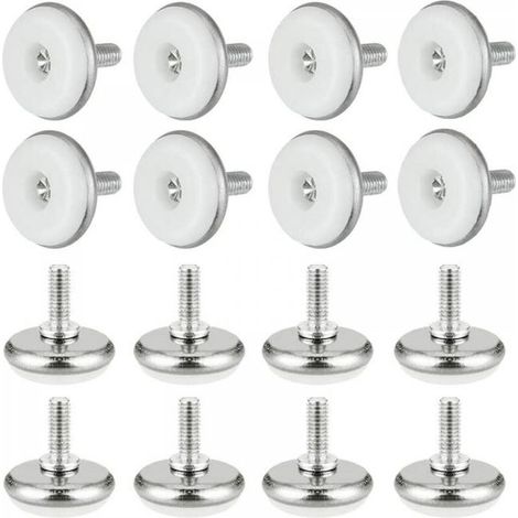 16 Pcs Pied pour Meuble Reglable M6x15mm Pieds Vérin Réglable Niveleurs pour Chaise Table Armoire (1/5)