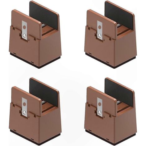 Rehausseur de pieds de lit réglable robuste, hauteur 5/10 cm, convient aux pieds de meubles, 5 cm marron. (1/5)