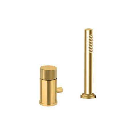 Miscelatore vasca senza bocca erogazione Honey Gold Spazzolato. Portata maggiorata. Paffoni serie Jo JO048HGSP Honey Gold Spazzolato (1/2)
