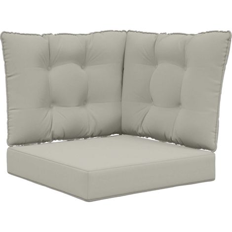vidaXL  Outdoor Sofa Cushion  3 pcs Grey Polyester