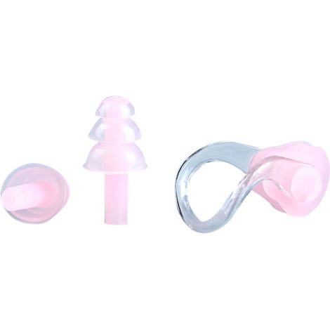 1 Kit Pince-nez, Bouchons d'oreilles, Silicone souple, Étanche, Anti-bruit, Natation, Sports aquatiques (1/5)