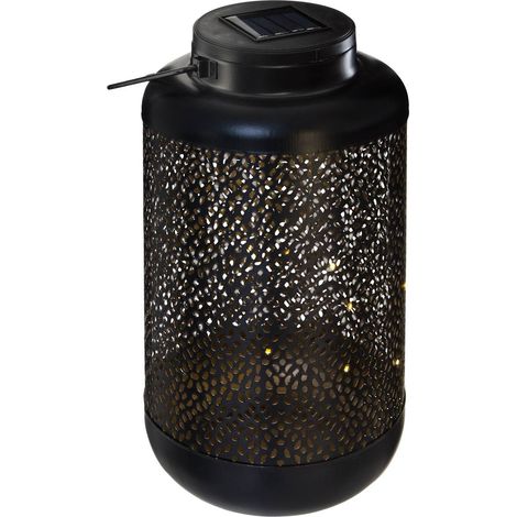 Lanterna solare in metallo nero H26cm - Atmosphera créateur d'intérieur (1/5)