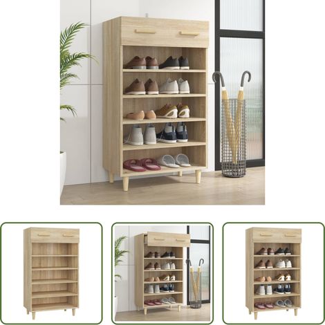 Schuhschrank Sonoma-Eiche - Schuhschrank Sonoma-Eiche 60x35x105 cm Holzwerkstoff (1/5)