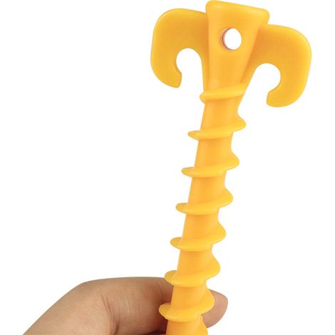 Pieu de sol en plastique en spirale de tente de piquet 20cm pour bâche d'auvent de camping en plein air orange 5 pcs (1/2)