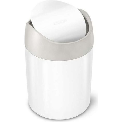 Simplehuman Pattumiere - Pattumiera Mini da tavolo 1,5 l, bianco CW2079