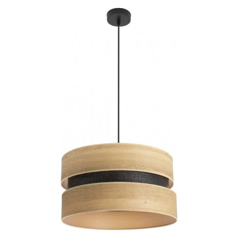 Colgante Colet 1xe27 Negro/madera Clara Regx40x40 Cm