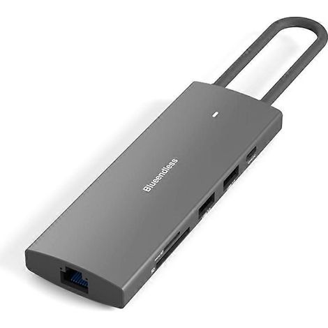 Hub USB haute vitesse, adaptateur multi-USB Type-C HDMI+ PD, convertisseur d'extension 9 ports (1/5)
