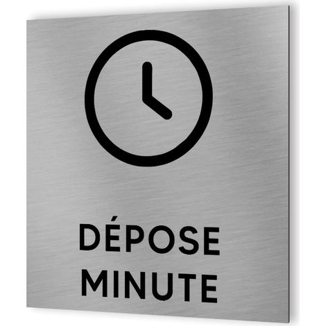 Pictogramme format 20 cm x 20 cm en Dibond Aluminium brossé - Modèle Dépose minute parking (1/5)