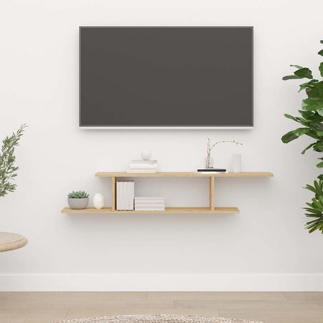806992 Wall-Mounted TV Shelf Sonoma Oak 125x18x23 cm Engineered Wood vidaXL (1/5)