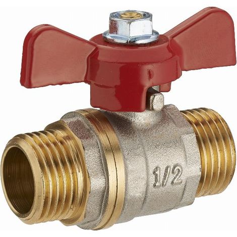 Kugelhahn 1/4 Drehung doppelt männlich Schmetterlingsgriff M3/8 (12x17) NOYON & THIEBAULT - 1209-I12L1