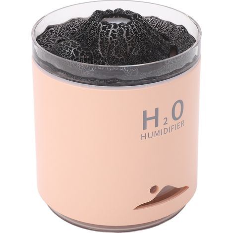 Diffuseur d'huiles essentielles grande capacité, motif volcan coloré, veilleuse, diffuseur d'humidité rose
