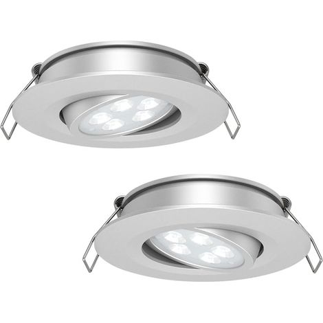 Spot Encastrable 12V LED Camping-car Angle de faisceau 35° Plafonnier Encastré Dimmable Éclairage pour Bateau Van Caravane 205lm 74mm, Aluminium complet Sans transformateur(Noir 3000K) (1/5)