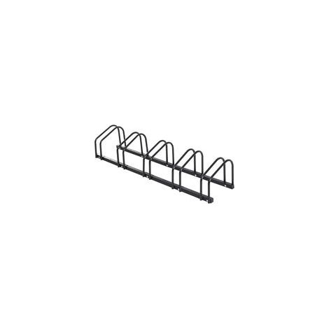 Râtelier de rangement pour 5 vélos – Support vélo avec roulettes de 65 mm, dimensions 145 × 33 × 27 cm, structure en acier noir résistante et stable (1/5)