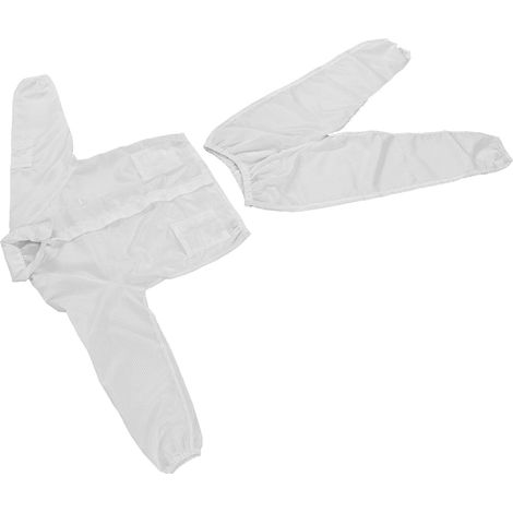 Combinaison de Protection, Combinaison de Travail Fendue en Polyester Antistatique, Haut et Pantalon 2 Pièces, Coupe Ample Réduisant la Poussière pour Atelier SMT Zone ESD Microélectronique (1/5)