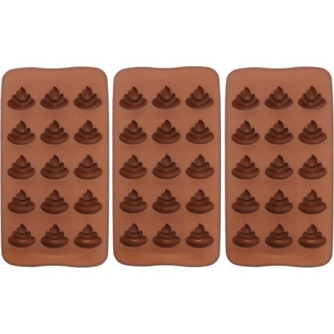 Moule Silicone 15 Cavités Forme Caca 21X10.8 Cm Pour Bonbons Glaçons Chocolat Dessert Reutilisable Four Micro-Ondes Lave-Vaisselle (1/5)