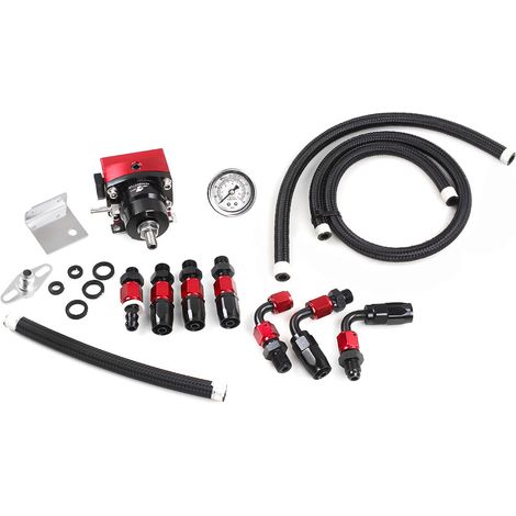 Fuel booster valve and fuel rail kit for Honda Civic RSX Si K20 K24 2.0/2.4L - Black/Red (FRG008 Fuel Kit) (1/4)
