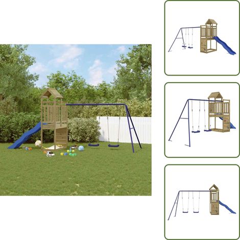 Attrezzature per bambini - vidaXL Set da Gioco da Esterno in Legno di Pino Impregnato - Casetta da gioco