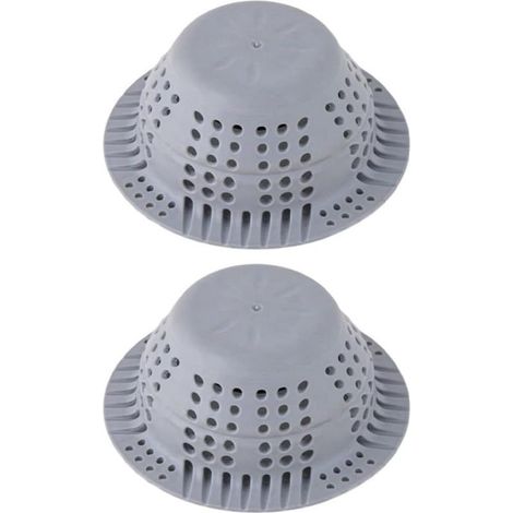 Attrape-cheveux pliable en silicone pour baignoire, douche et salle de bain - filtre cheveux anti-obstruction pour évacuation d'eau, lot de 2 pièces (1/5)