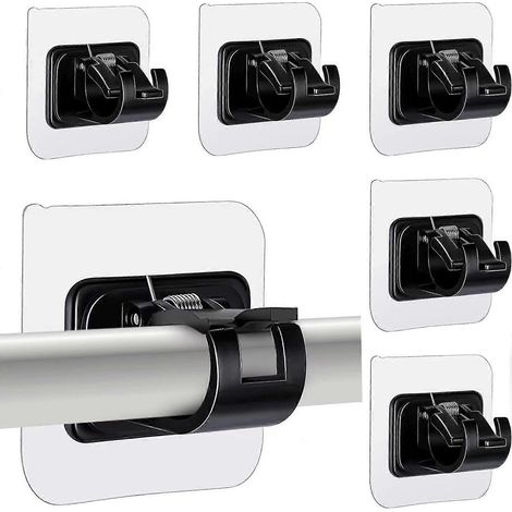Filiyano-Lot de 6 supports de tringle à rideaux, supports de tringle auto-adhésifs sans clous et réglables, supports de tringle à rideaux pour (1/5)