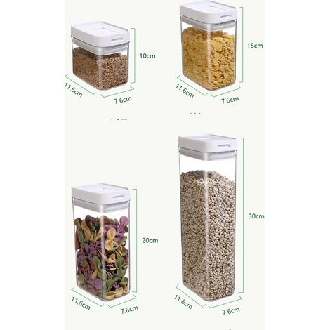 Boîte Rangement Cuisine Boite Hermétique Alimentaire & Empilable 4pcs 500ML/800ML/1200ML/1800ML (1/5)