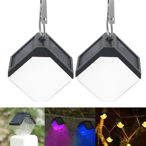 2 lanternes solaires bloc de glace étanches avec clip, lampe LED adaptable mur ou guirlande pour jardin cour et paysage (1/5)