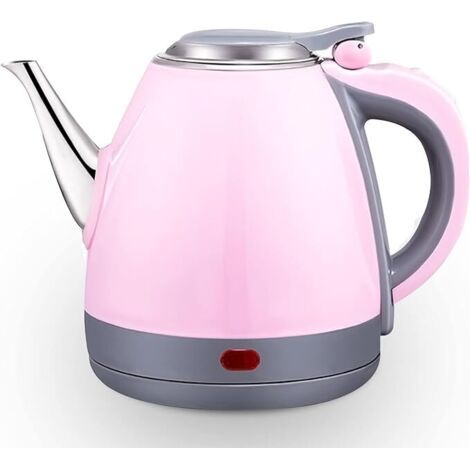Bouilloire en acier inoxydable à ébullition rapide, isolation double couche, arrêt automatique, 1,2 litre, chauffe en 5 minutes / blanc / rose, édition anniversaire confortable.