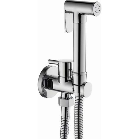 Kit Douchette wc, Pulvérisateur de Toilette pour Bidet Mural Laiton Douchette à Main Bidet Haute Pression Kit de Pulvérisateur de Bidet à Main pour l'hygiène Personnelle (Chrome) (1/5)