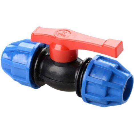 Vanne d'isolement – Robinet d'arrêt PE Robinet à boisseau sphérique Raccord de compression pour tuyau d'eau – Vanne d'arrêt d'eau du robinet (25 mm)