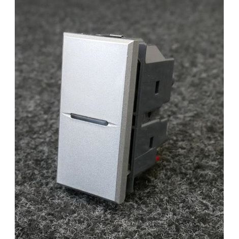 Poussoir axial Axolute 10A 250V bornes automatiques finition Alu 1M BTICINO BTHC4005AN