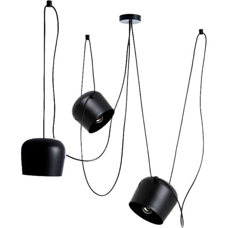 Barcelona Led – Suspension moderne 3 lampes orientables en aluminium – Culot E27 – Longueur câble 2400 mm – Tension 220-240V – IP20 intérieur (1/5)
